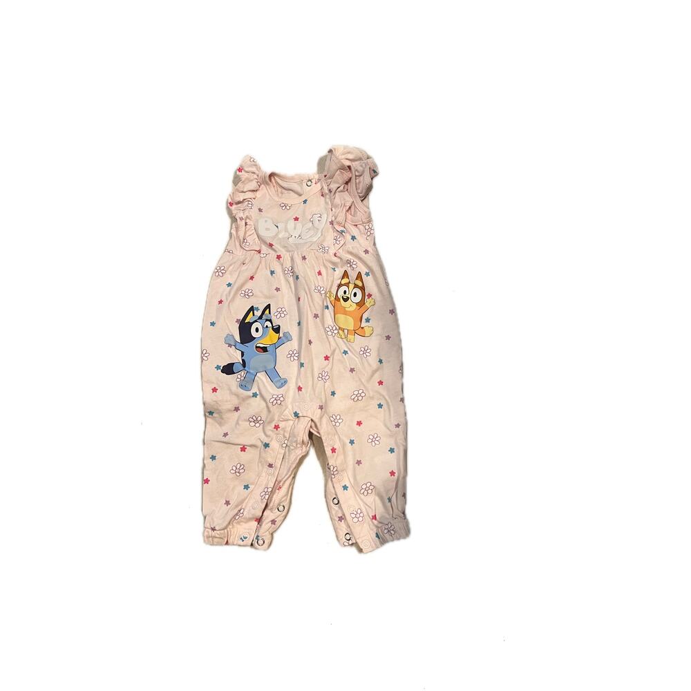 Bluey Pink Summer One Piece Girls Kids 6 -9 Mos